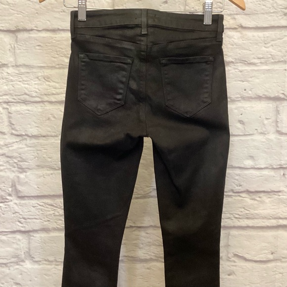 L’Agence 25 Jyothi High Rise Skinny Women’s Jeans Black Coated Front Slits - Picture 6 of 9